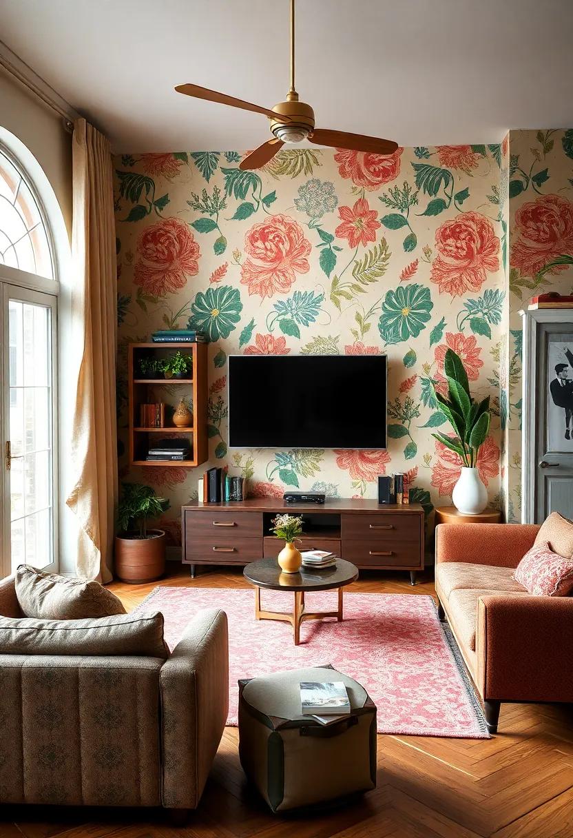 Glittering‍ glam: Choose‌ metallic ‌accents and shiny ‍finishes reminiscent of glamorous vintage styles,perfect for⁢ creating a chic ⁤statement ⁤wall