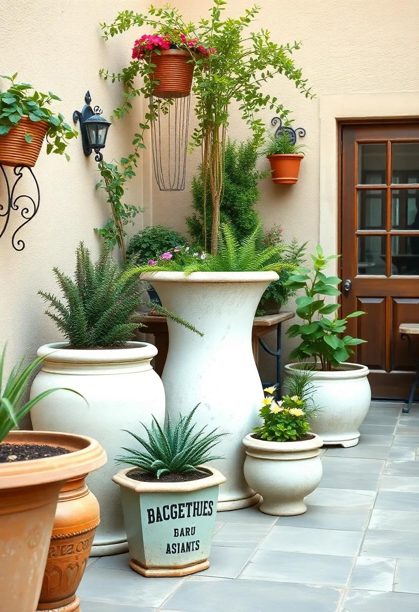 Unique⁢ Planters and Pots with Old-World ‌Charm for Patio ​Gardens