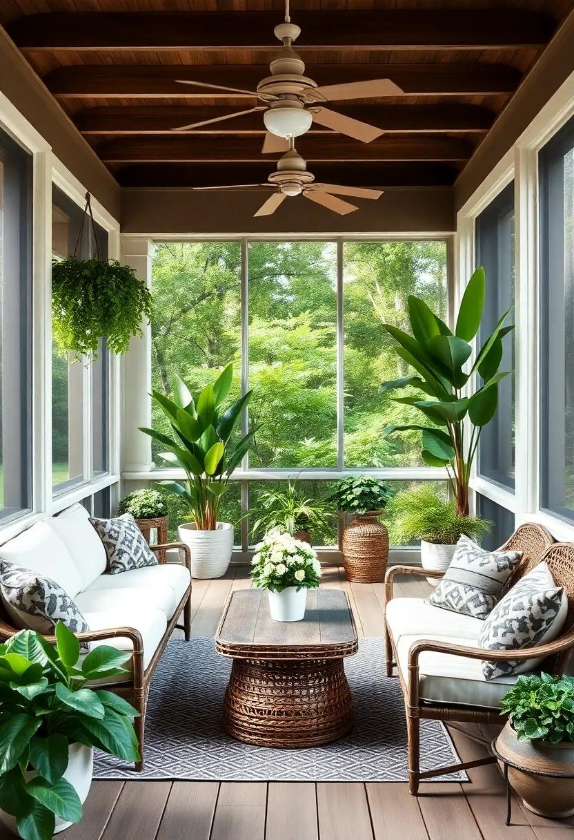 lush Greenery Integrating Indoor Plants for a Breath of Fresh Air in Your Porch Design