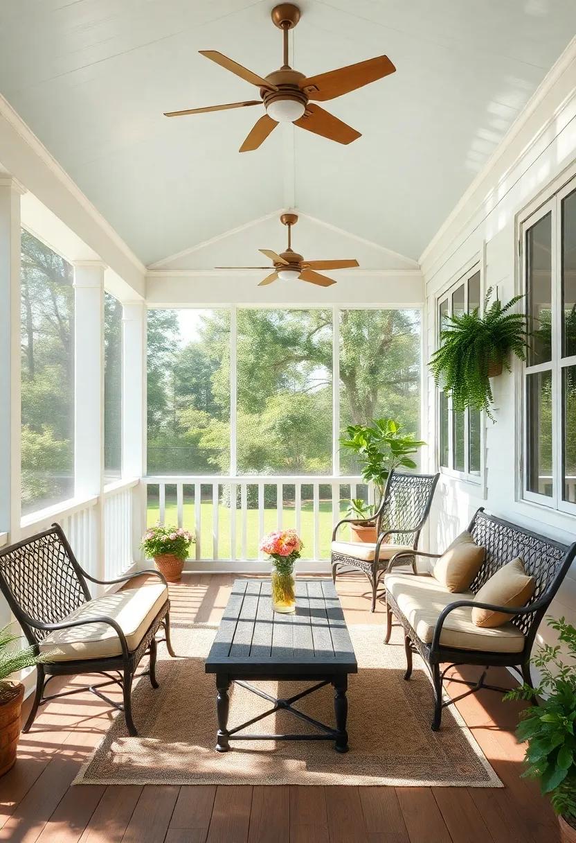 Sunlight and Serenity Emphasizing Natural Light in Your Vintage Screened Porch Retreat