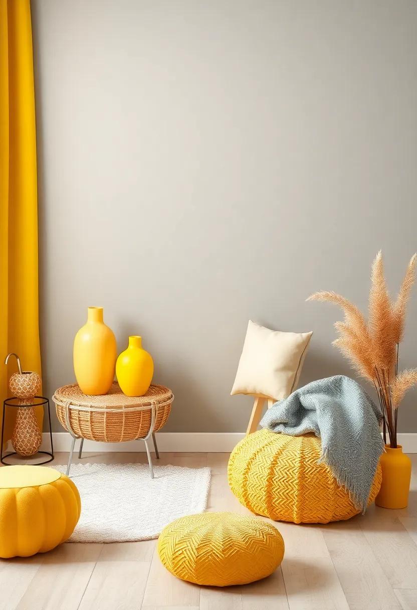 Infusing Personality:​ Unique ​Accessories in Honey‍ Yellow and gray