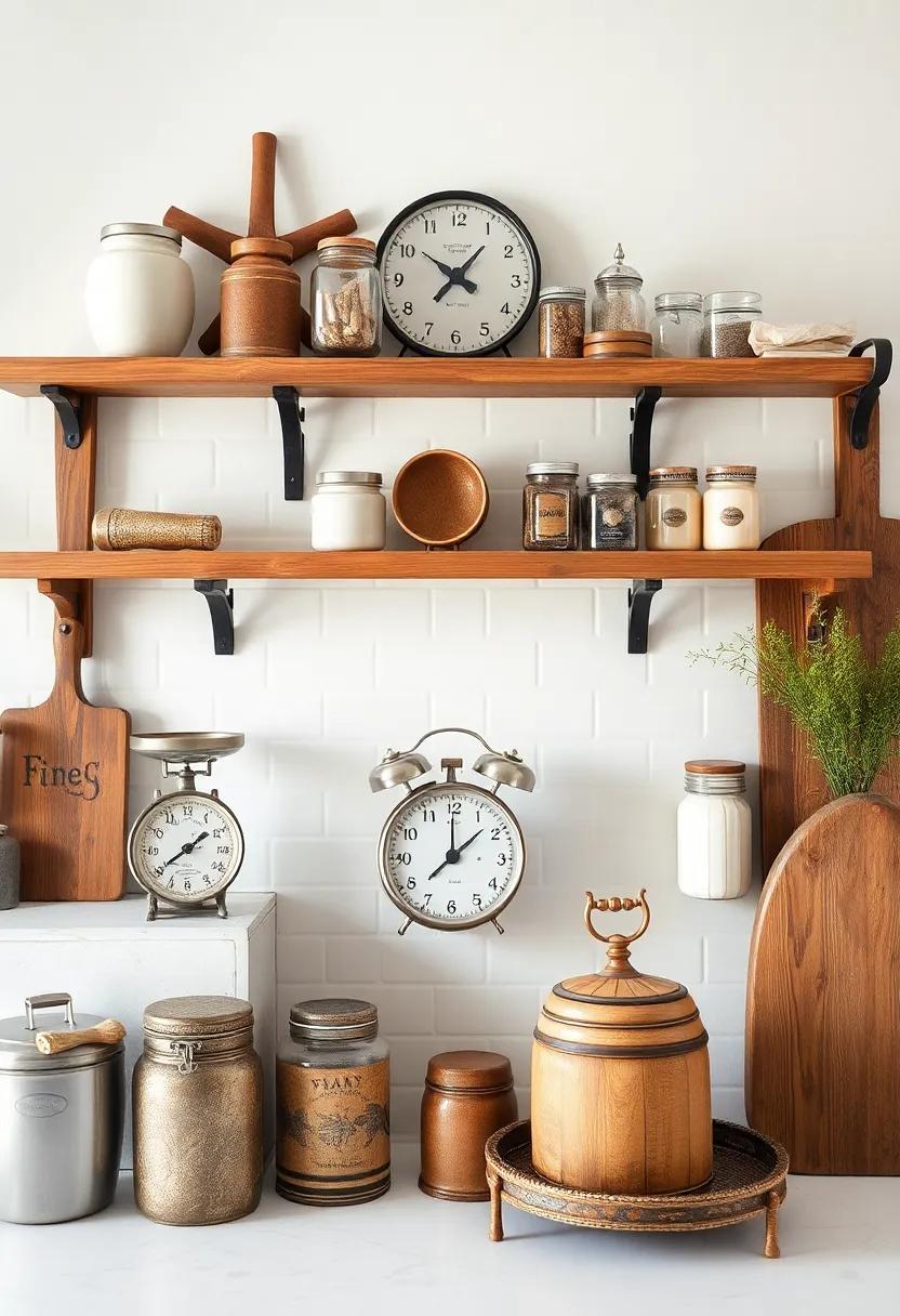 Antique Accents: Include vintage finds such as old scales, spice racks, ‌or ‌canisters to create character‌ and‍ spark conversations