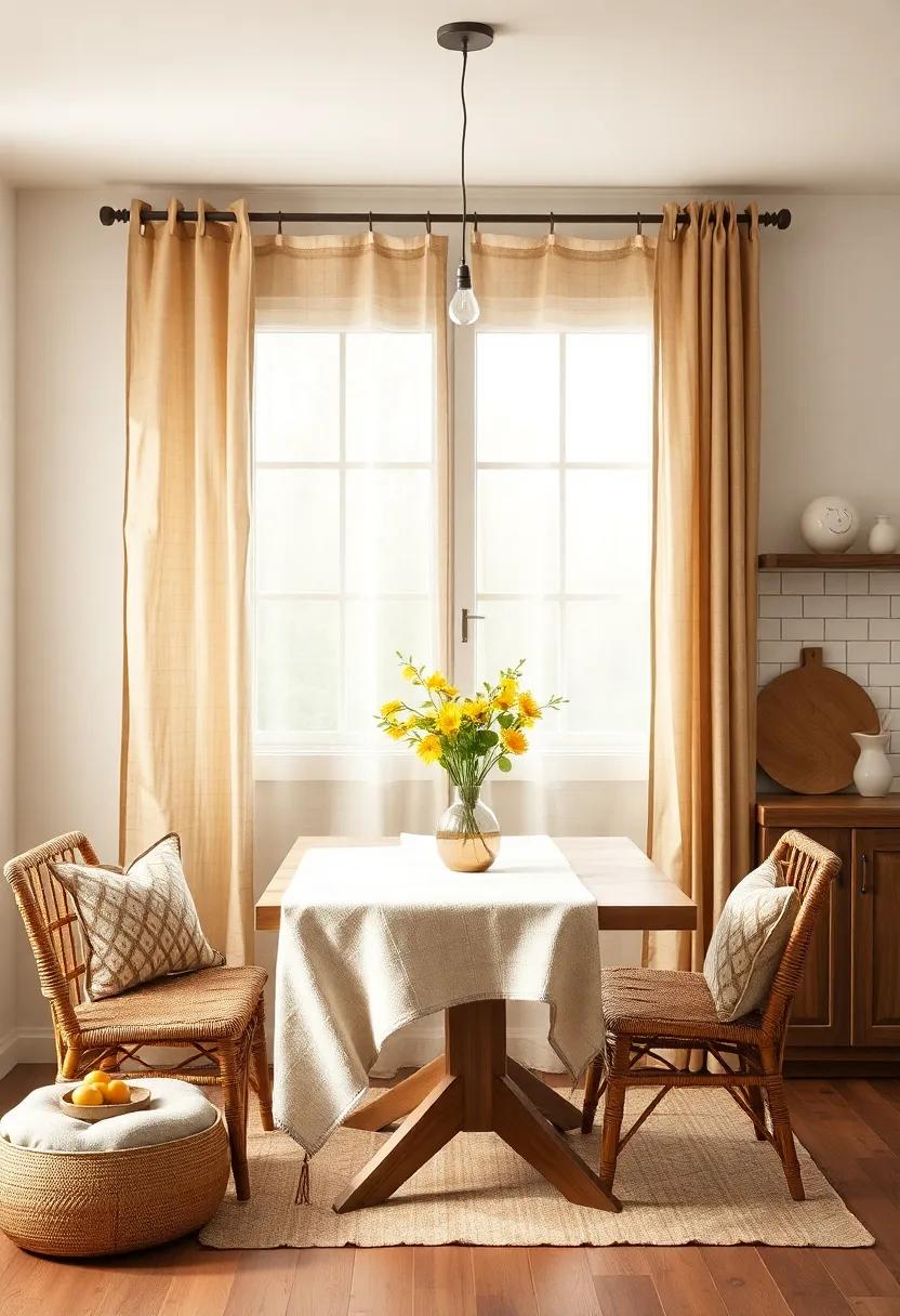 Natural Textiles: Opt for earthy, organic fabrics for window treatments, table linens, or seat cushions​ to add ⁤softness and warmth