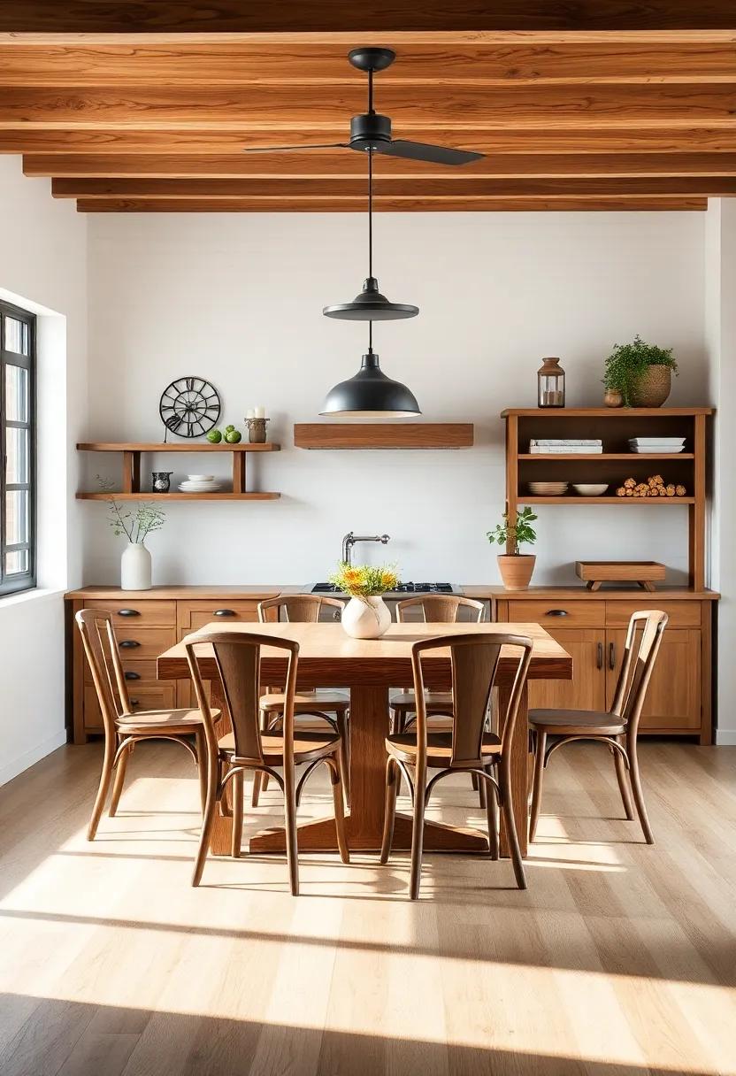 Reclaimed Wood⁤ Furniture: Utilize reclaimed wood tables and chairs to add character while promoting sustainability in your design