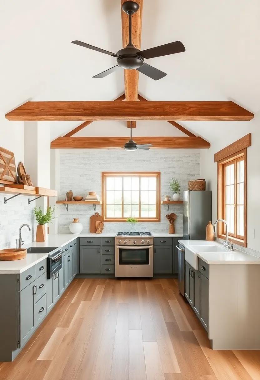 Rustic Wooden Beams: Embrace the‌ warmth of exposed wooden beams to create an inviting, authentic farmhouse feel ⁢in‌ your ⁣kitchen