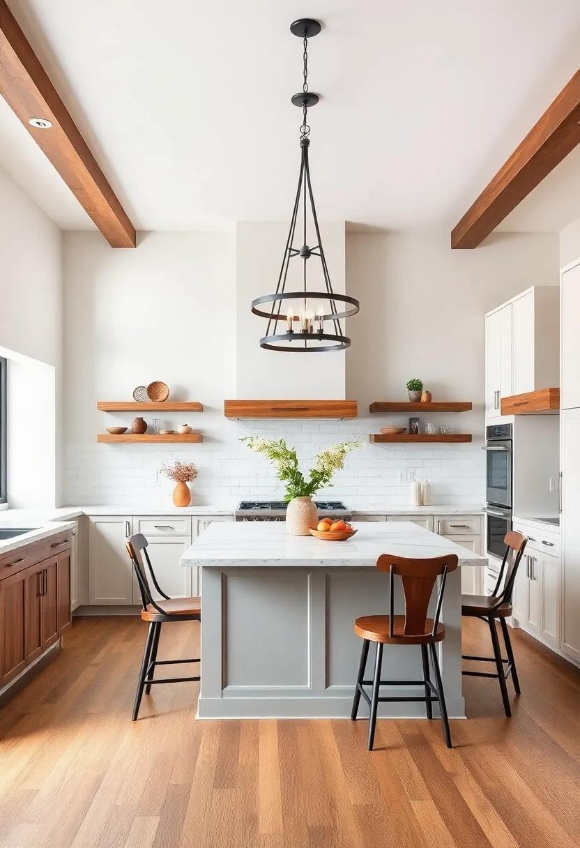 Statement Lighting: ⁣Install oversized pendant lights or wrought ‍iron chandeliers above the kitchen island to create a focal point‌ and ⁣illuminate the space