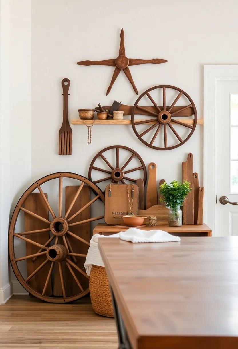 Vintage Wagon Wheels: Incorporate elements like old wagon ⁣wheels or farm tools as wall⁢ decor to evoke ‍a sense of rural⁣ charm