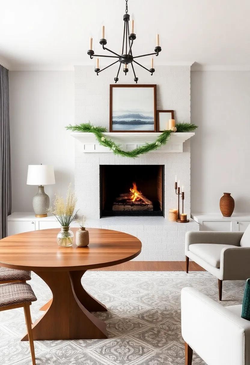 Decorative ‌Hearth: If your dining room features ​a fireplace, style it with logs, ⁤candles, or framed art to create a focal point​ that invites warmth