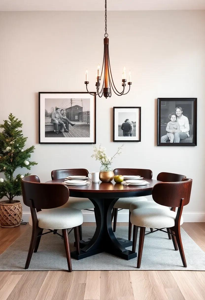 Family Photos: Adorn walls with family photos in cozy frames to evoke nostalgia ​and create a personal touch in your dining ⁣space