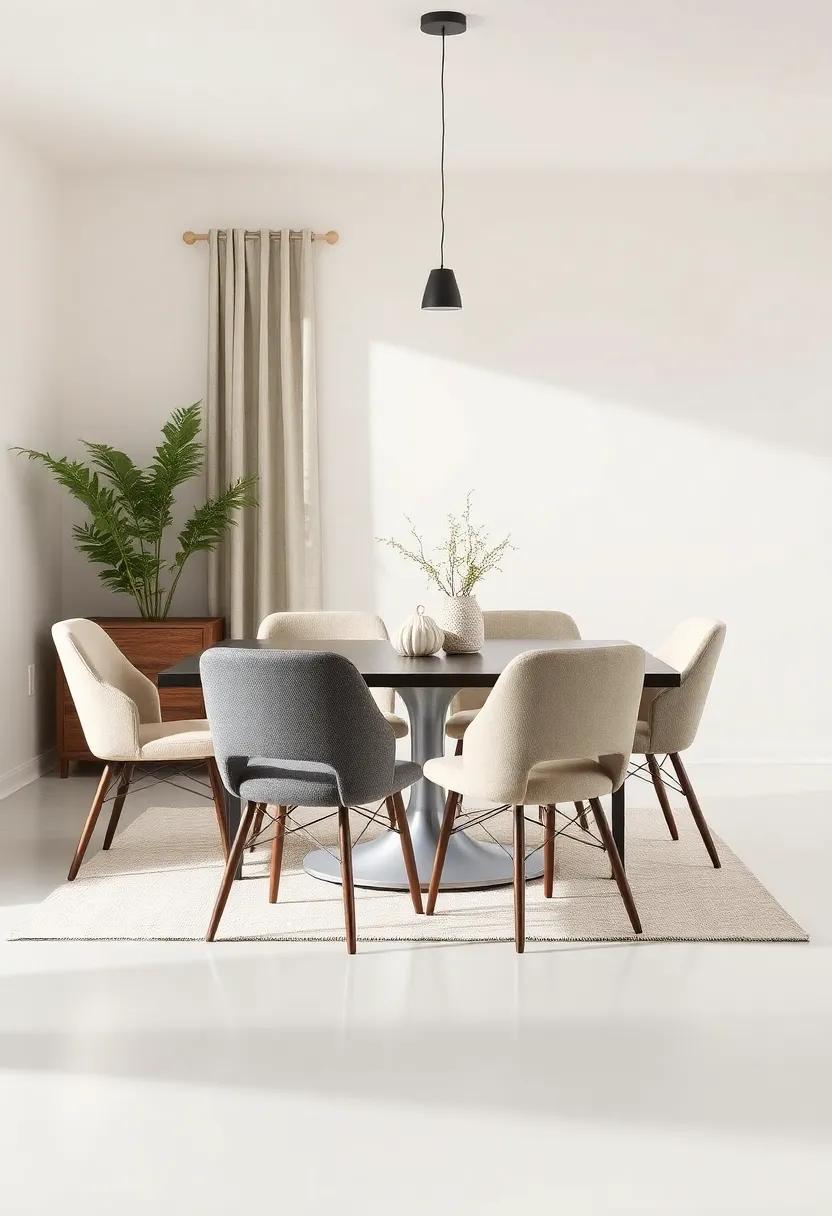 Mixed ‌Seating: Combine⁣ dining chairs with different⁣ styles and fabrics for⁤ an eclectic and inviting look ‍that⁣ encourages⁣ a relaxed atmosphere