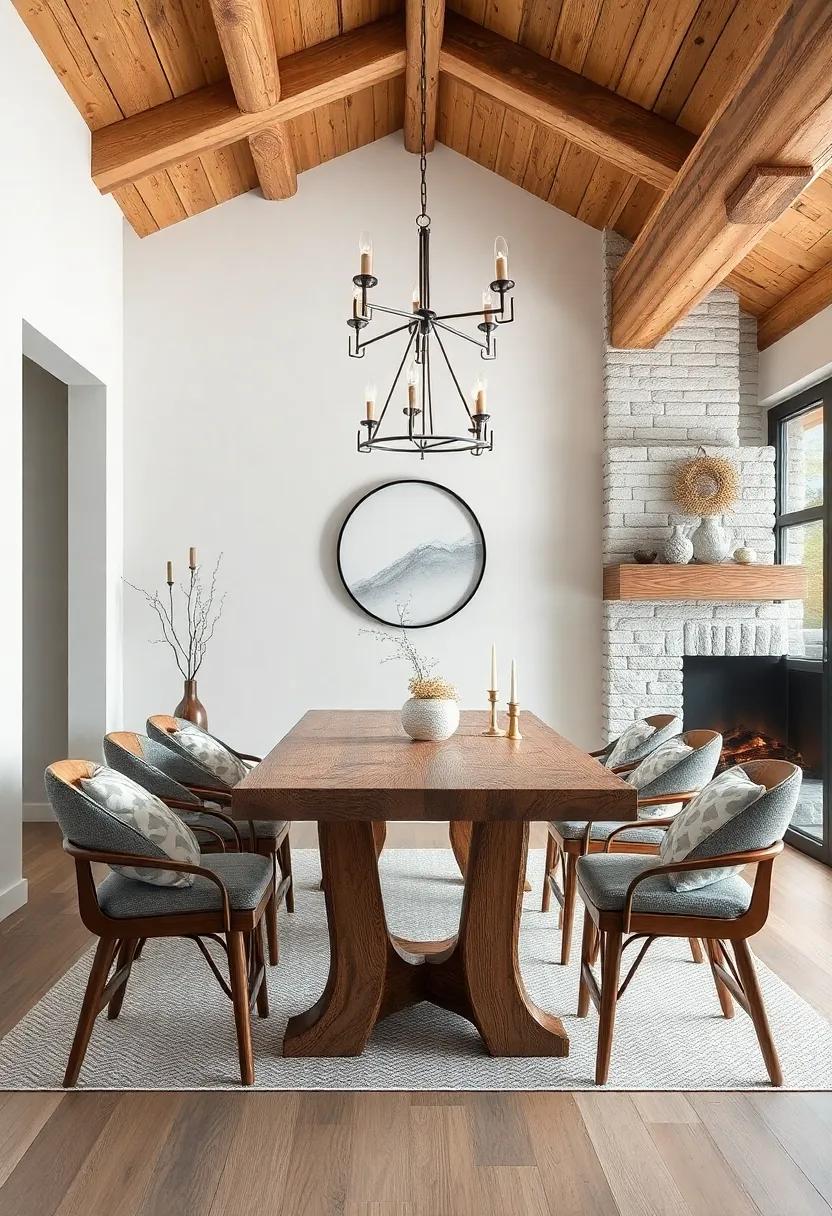 Rustic elements: Incorporate natural materials‌ like reclaimed wood or stone to evoke⁣ a cabin-like​ feel in your dining area