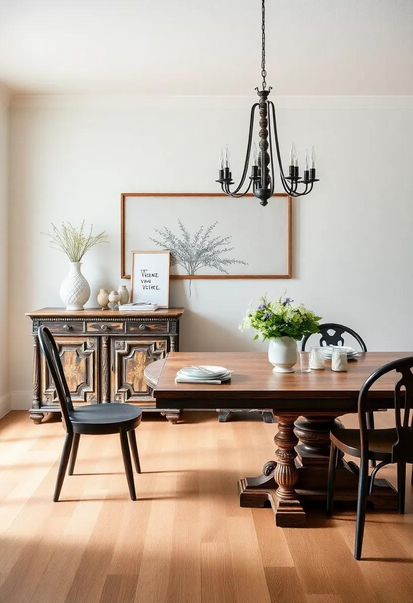 Vintage ‍Accents: Add‍ character with vintage or ‍antique pieces, ⁤like an ornate sideboard or a weathered dining table, to create a homey vibe