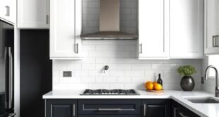 Striking Contrast: The Timeless Elegance of Black Kitchen Walls with White Cabinets