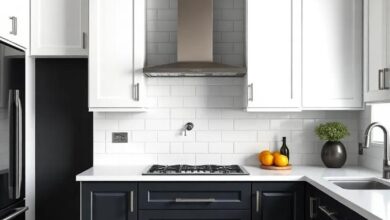 Striking Contrast: The Timeless Elegance of Black Kitchen Walls with White Cabinets