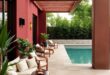 Elevating Elegance: Exploring Luxury Outdoor Spaces in Deep Burgundy and Brass