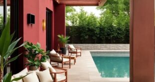 Elevating Elegance: Exploring Luxury Outdoor Spaces in Deep Burgundy and Brass