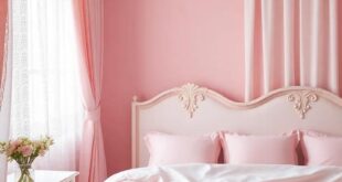 Creating a Dreamy Feminine Bedroom: Lace, Soft Pink Hues, and Elegant Drapes