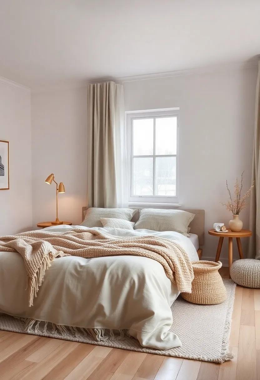 Embracing Cozy Elegance: The Warm Minimalist Scandinavian Bedroom with Wool Textiles