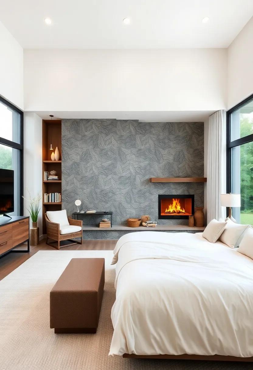 Embrace Tranquility: Discover the Charm of a Master Suite with Reading Nook and Fireplace