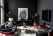Embracing Elegance: The Allure of Black Living Rooms with Plush Rugs and Cushions
