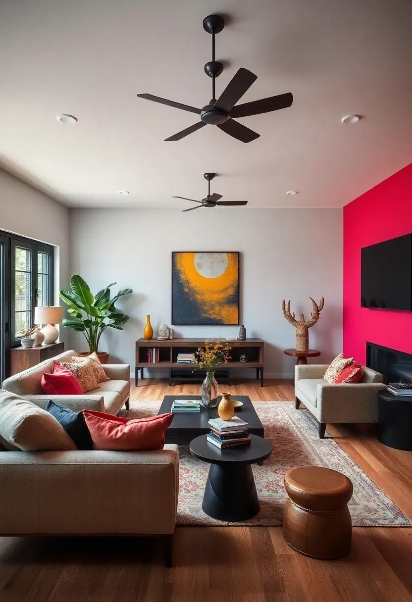 27 Bold Ideas to Transform Your Eclectic Living Room with Bright Accent Walls