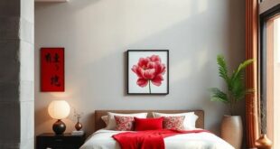 Embrace Tranquility: Designing a Zen-Inspired Bedroom with Red Accents and Feng Shui