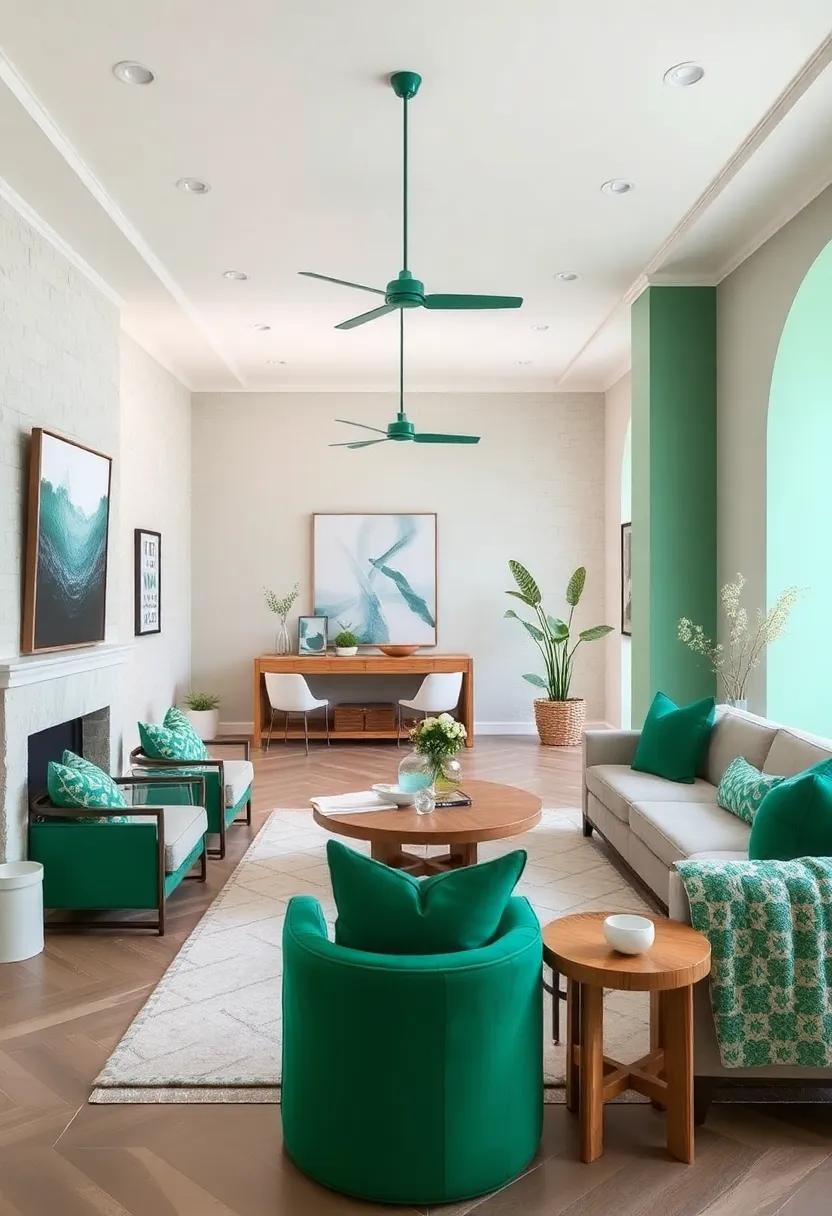 29 Inspiring Ideas for Bold Emerald Green and White Coastal Decor