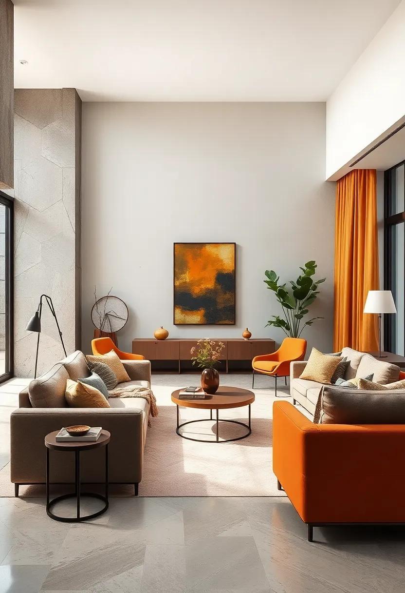 29 Stunning Ways To Incorporate Muted Amber And Gray Accents In Modern Interiors