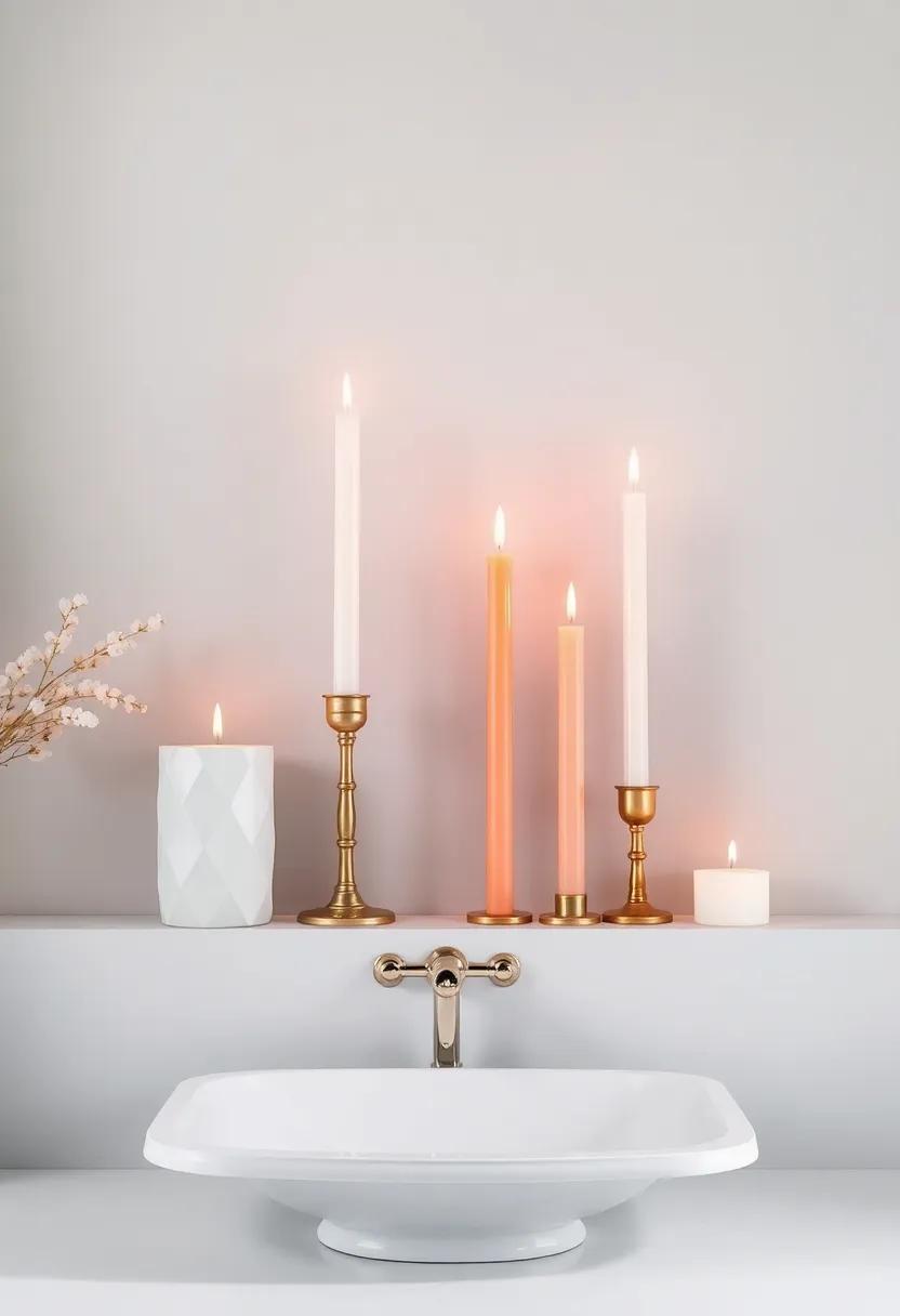 Artistic Candle Arrangements - Curate a⁤ grouping of artistic candles⁣ in varying heights and colors⁤ for a⁢ serene ambiance and a stylish decorative ⁢statement