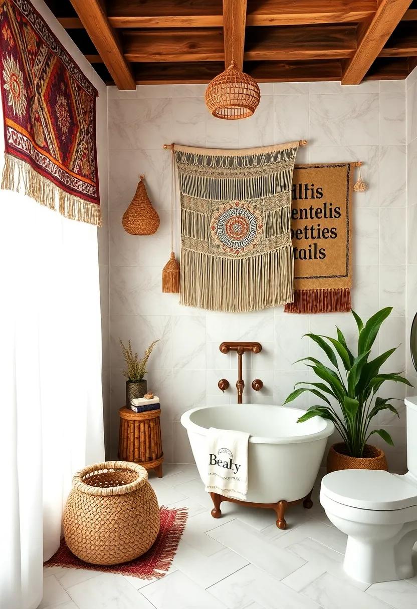 bohemian-Inspired Textiles -‌ Use an array of rich fabrics—think ‌embroidered towels, patterned rugs, and tapestry ⁤wall hangings—to‌ add ⁢warmth and texture