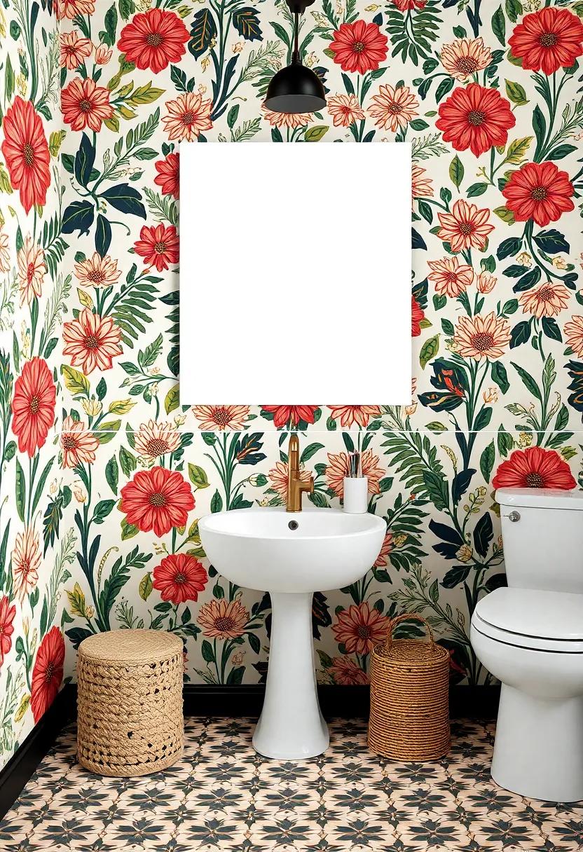 Bold wallpaper with Graphic Patterns​ - ⁤Choose vibrant ⁤wallpaper adorned with eclectic⁣ geometric designs ‌or whimsical ‌florals‌ to add⁤ depth and character