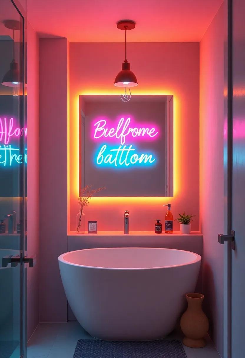 Neon Sign as⁣ a Fun Accent - Install a ‌playful neon sign with a quirky phrase or word‌ to enhance ​the mood⁤ and add a pop of⁢ color to your decor