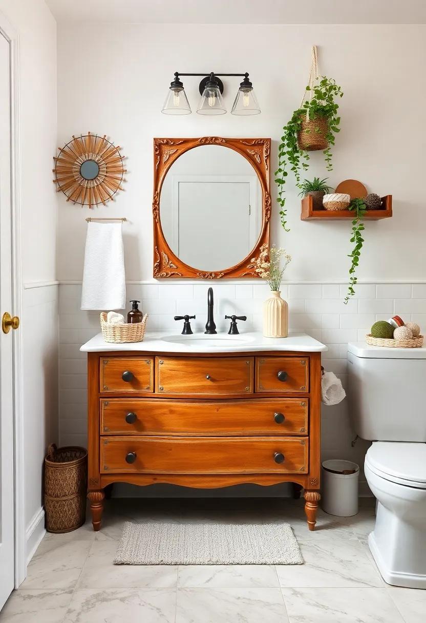 Repurposed Furniture as Storage ‌-⁤ Give new ⁤life to an old​ dresser⁢ or⁢ side table by⁢ converting it into a‍ unique vanity‌ or storage⁢ space for ⁢towels ⁢and toiletries
