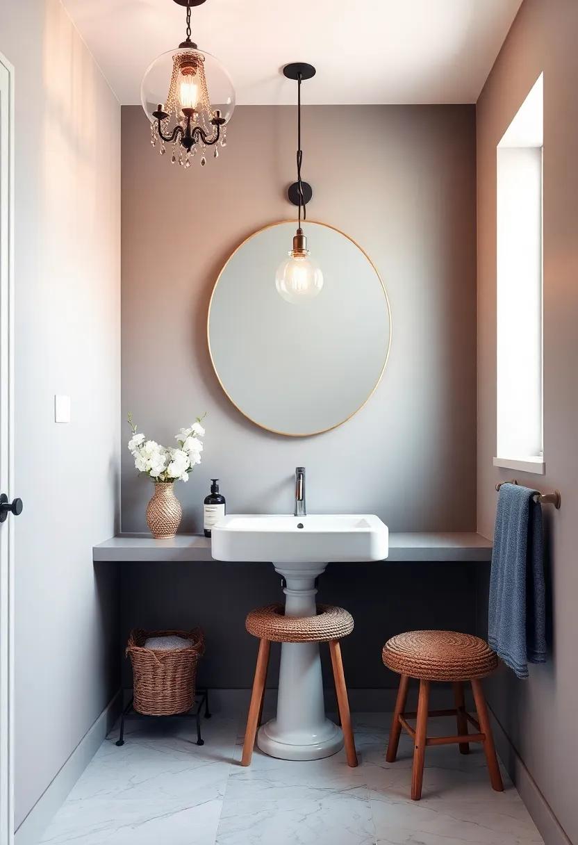 Statement ‌Lighting Fixtures⁤ - Choose an ornate chandelier or a funky pendant light that stands ⁤out and serves as ⁣a conversation starter in your bathroom