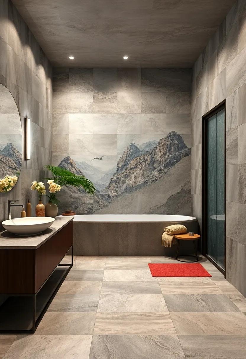 Artistic Murals: ⁢Commission a ⁣tiled mural featuring your favorite scenery or abstract design ⁤to create a stunning wall that ‍serves⁣ as an artistic statement piece