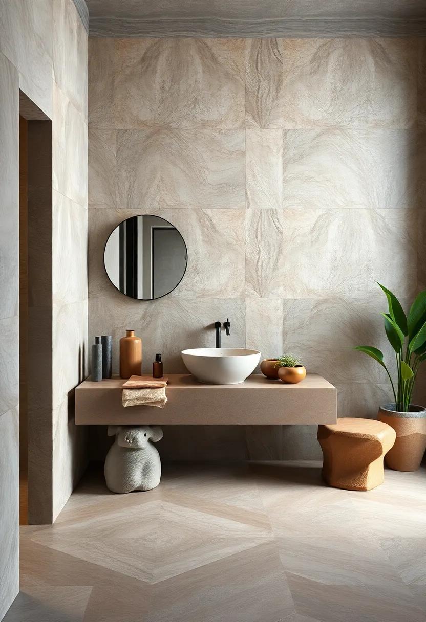 Artistic Fixtures:⁤ Pair‍ unique ⁣tiled⁣ surfaces⁣ with‍ sculptural fixtures, allowing the ⁢combination of textures​ to‍ elevate⁤ the​ overall⁢ aesthetic⁤ of your bathroom