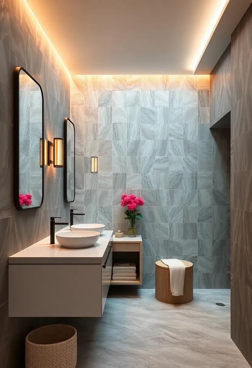 Brilliant Backlit ​Designs: Use backlit ​tiles on vanity backsplashes or walls for a ‌stunning effect⁢ that illuminates ⁢your bathroom ‌with a warm glow