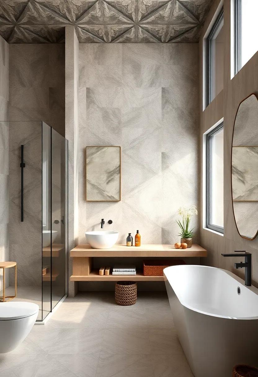 Create a⁤ Geometric Wonderland: Utilize geometric​ patterns in your‌ tile​ layout to add a dynamic ‍touch that modernizes ‍your ⁢bathroom and enhances⁣ its elegance