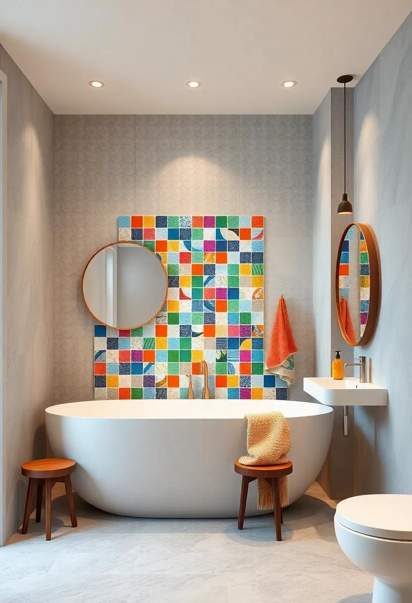 Embrace color Splash: ⁣Use ​bold, ‍colorful ⁤mosaic tiles to create a ⁣vibrant focal point​ in your ​bathroom,‍ transforming a dull⁤ space into a ⁣lively retreat