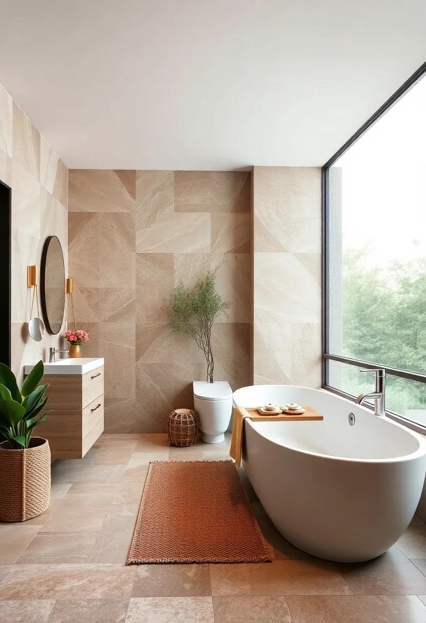 Nature’s palette: Opt for earthy ‌tones and natural stone⁣ tiles⁣ to evoke ​a⁢ serene spa-like ambiance that brings the tranquility ⁢of nature indoors