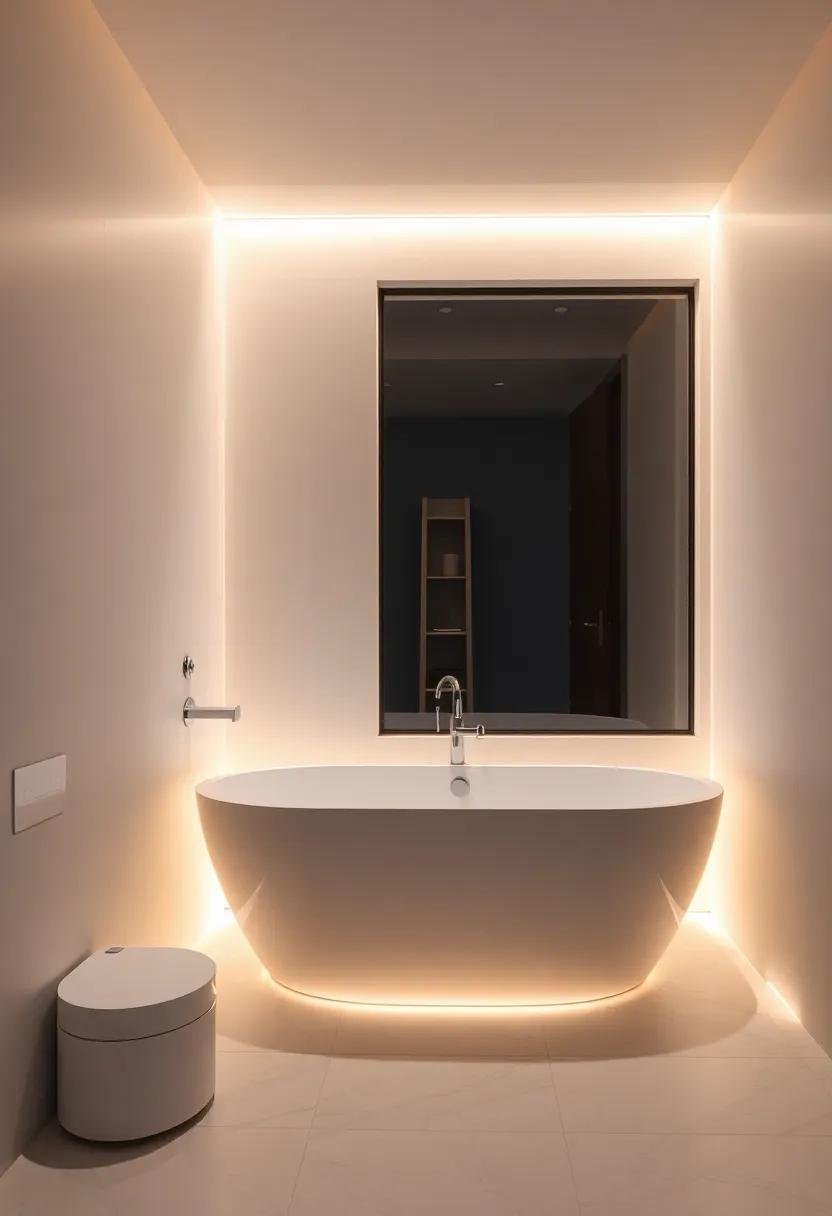 Ambient Lighting with LED Strips: ⁣Place ‌LED strips under shelves or along ⁢the base of the bathtub ‍to create a subtle glow that ⁢enchants and invites relaxation at night