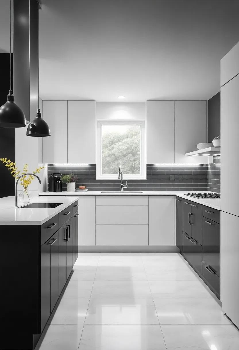 Incorporating Color Accents: Making Black and White​ Kitchen Designs Pop