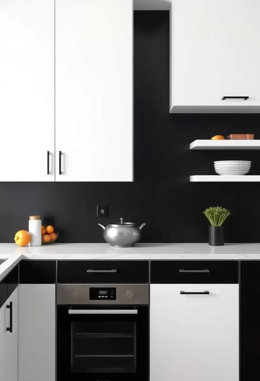 Visual Balance: ⁤How White cabinets Brighten Up Black Wall Spaces
