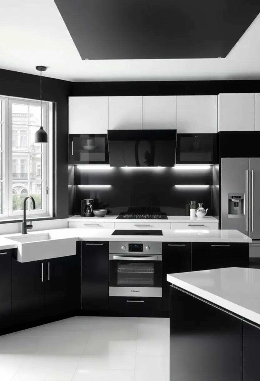 Captivating Simplicity: The Clean Lines of ⁤black and White Kitchen aesthetics