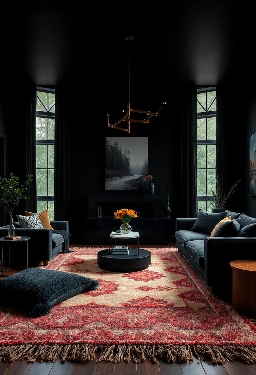 embracing the Depth of Black: the Timeless Appeal of Dark Living‌ Rooms