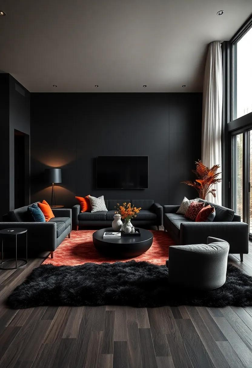 Transitional Styles: Blending ⁣Modern⁤ with Traditional in⁢ Black Living Rooms