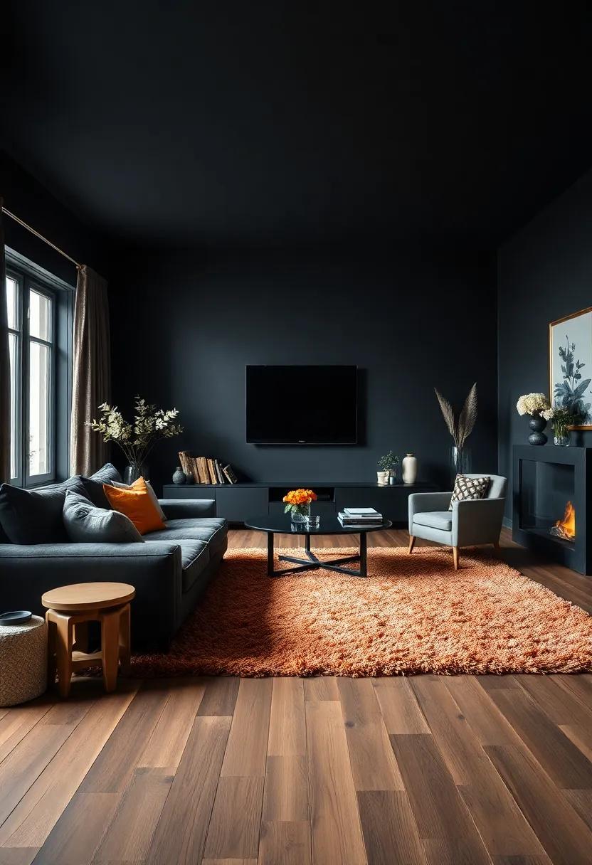 The Play of Light: Enhancing a Black Room with Strategic Lighting Choices