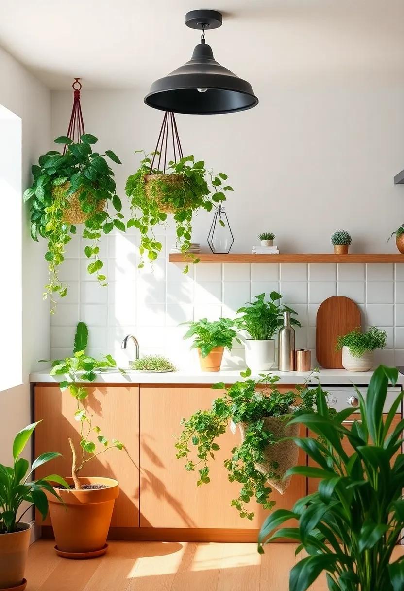 Lush greenery: Introduce potted herbs and hanging plants to add life ​and ⁤freshness to⁤ your kitchen space