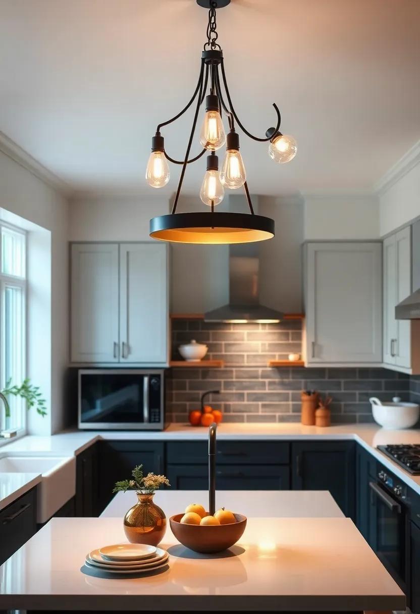 Statement Lighting: ​Hang stylish pendant​ lights or a⁤ dramatic chandelier to⁤ illuminate your culinary space with ‌flair