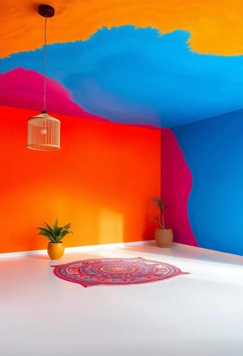 Use ⁢color-drenched ceilings: Don’t forget ‌the fifth wall! Painting your ceiling a bold color can dramatically alter the room’s entire feel